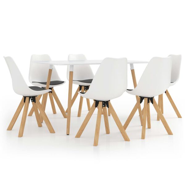 vidaXL 7d&iacute;ln&yacute; j&iacute;deln&iacute; set b&iacute;l&yacute; a čern&yacute;