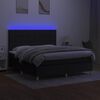 vidaXL Box spring postel s matrac&iacute; a LED čern&aacute; 180x200 cm textil