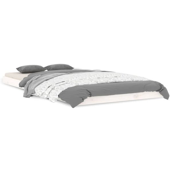 vidaXL R&aacute;m postele b&iacute;l&yacute; 100 x 200 cm masivn&iacute; borovice