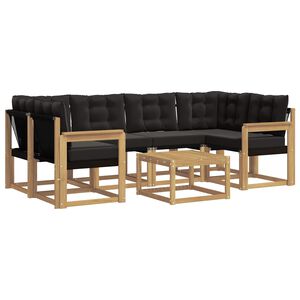 vidaXL Venkovn&iacute; pohovkov&aacute; souprava s pol&scaron;t&aacute;řem 7 pcs B&iacute;l&aacute; a čern&aacute;