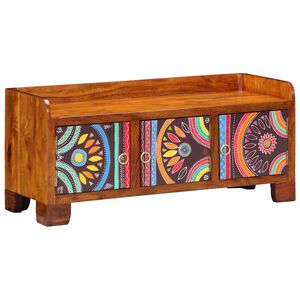 vidaXL Skř&iacute;ň na obuv V&iacute;cebarevn&yacute; 90 x 35 x 40 cm Masivn&iacute; ak&aacute;tov&eacute; dřevo