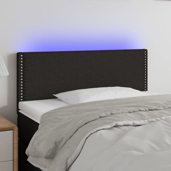 vidaXL Čelo postele s LED čern&eacute; 100x5x78/88 cm textil