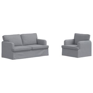 vidaXL Set pohovek 2 ks Světle &scaron;ed&aacute; textil
