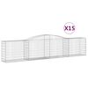vidaXL Klenut&eacute; gabionov&eacute; ko&scaron;e 15ks 400x50x80/100 cm pozinkovan&eacute; železo
