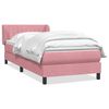 vidaXL Box spring postel s matrac&iacute; čern&aacute; 100x220 cm Růžov&yacute;