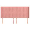 vidaXL Čelo postele typu u&scaron;&aacute;k růžov&eacute; 163x16x118/128 cm samet