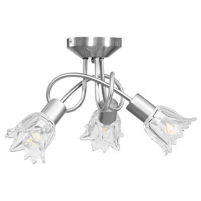 vidaXL Stropní lampa průhledná skleněná stínidla 3 žárovky E14 tulipán