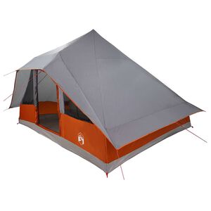 vidaXL Tipi stan se střechou &Scaron;ed&aacute; a oranžov&aacute; 364 x 281 x 257 cm taft