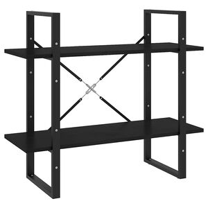 vidaXL Knihovna se 2 policemi čern&aacute; 80 x 30 x 70 cm masivn&iacute; borovice