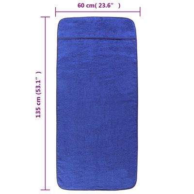 vidaXL Plážové osušky 4 ks královsky modré 60 x 135 cm textil 400 GSM