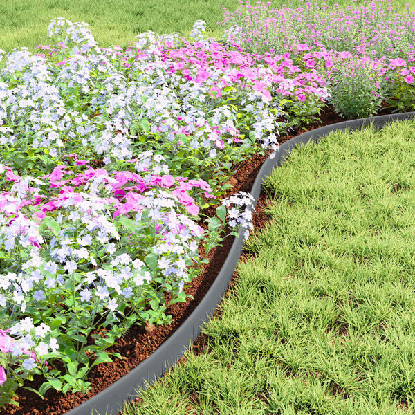 vidaXL Obrubn&iacute;ky tr&aacute;vn&iacute;ku &Scaron;ed&aacute; 2000 x 4 x 5 cm Plast