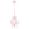 vidaXL Stropní svítidlo s korálky růžové kulaté E14