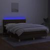 vidaXL Box spring postel s matrac&iacute; a LED tmavě hněd&aacute; 140x190 cm textil
