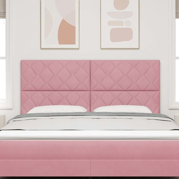 vidaXL Čelo postele s čelo Růžov&aacute; 180 cm samet