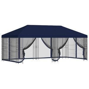vidaXL Alt&aacute;n s bočn&iacute;mi stěnami 6 x 3 m Modr&aacute; Polyester a ocel 190 gsm