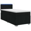 vidaXL Postel boxspring s matrac&iacute; s LED p&aacute;sky Čern&aacute; 90 x 190 cm Textil