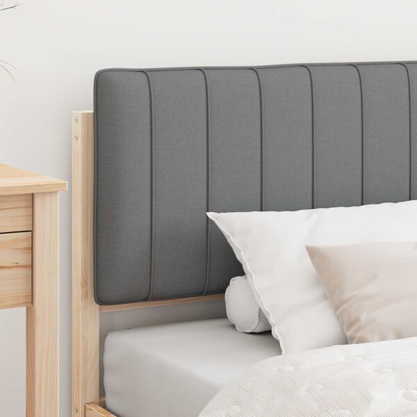 vidaXL R&aacute;m postele s čalouněn&yacute;m čelem s čelo Světle &scaron;ed&aacute; 90 x 190 cm