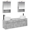 vidaXL Sada koupelnov&yacute;ch skř&iacute;něk 5 pcs Betonově &scaron;ed&aacute; 50 x 14,5 x 70 cm