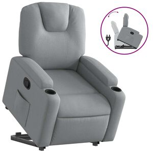 vidaXL Elektrick&eacute; zvedac&iacute; polohovac&iacute; křeslo tmavě hněd&eacute; textil