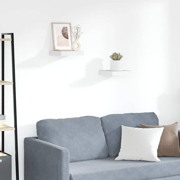 vidaXL Plovouc&iacute; n&aacute;stěnn&eacute; police 2 ks dub a b&iacute;l&eacute; 23 x 23,5 x 3,8 cm MDF