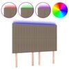 vidaXL Čelo postele s LED taupe 144x5x118/128 cm textil