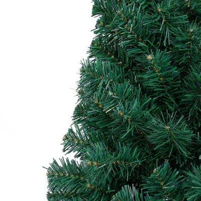 vidaXL Umělý vánoční půl stromek s LED a stojanem zelený 240 cm PVC