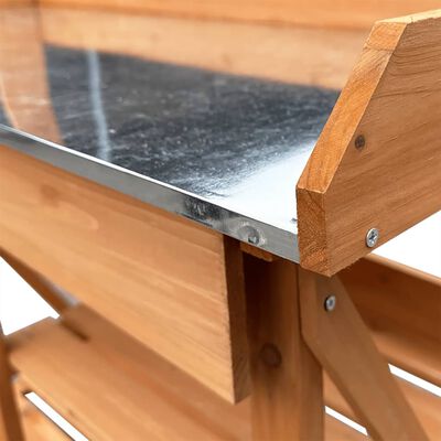 vidaXL Přesazovací stolek s policemi masivní jedlové dřevo