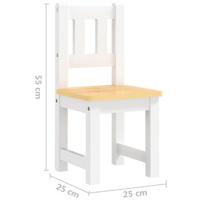 vidaXL 3dílná sada dětského stolu a židlí bílá a béžová MDF