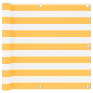 vidaXL Balk&oacute;nov&aacute; z&aacute;stěna b&iacute;l&aacute; a žlut&aacute; 90 x 400 cm oxfordsk&aacute; l&aacute;tka