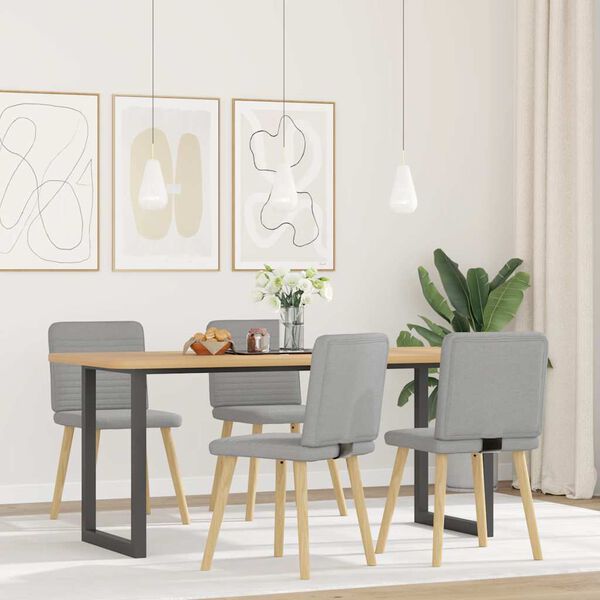 vidaXL Otočné jídelní židle 4 ks Oblak šedá textil