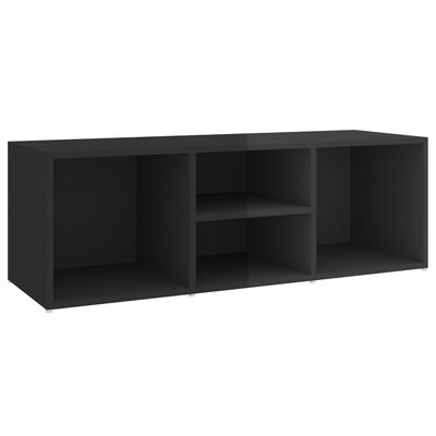 vidaXL Botníková lavice lesklá černá 105 x 35 x 35 cm dřevotříska