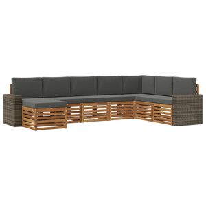 vidaXL Venkovn&iacute; pohovkov&aacute; souprava 8 pcs Přirozen&aacute; a Anthracitov&aacute;
