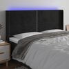 vidaXL Čelo postele s LED čern&eacute; 163 x 16 x 118/128 cm samet