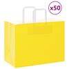 vidaXL Pap&iacute;rov&eacute; ta&scaron;ky 50 ks s uchy Žlut&aacute; 32x17x25 cm