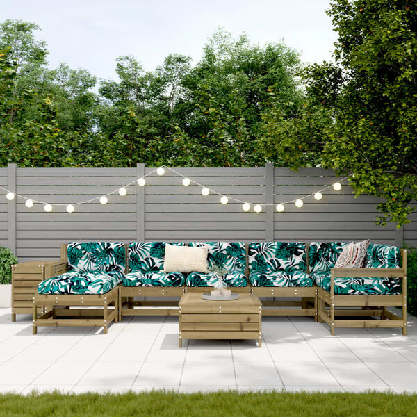 vidaXL 9d&iacute;ln&aacute; zahradn&iacute; sedac&iacute; souprava impregnovan&aacute; borovice