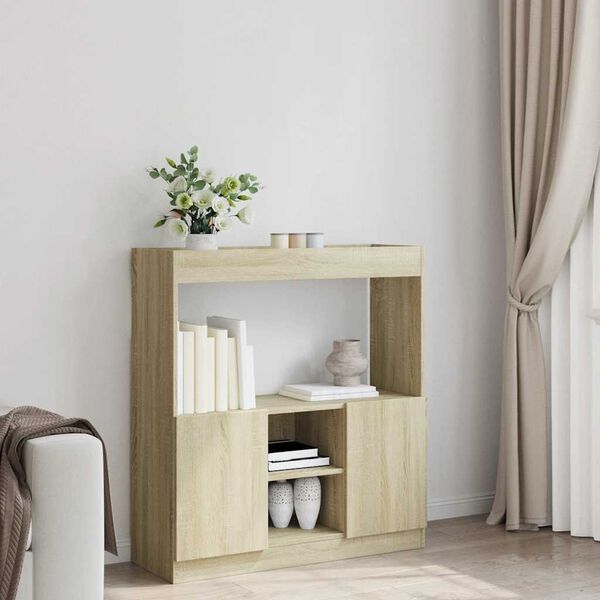 vidaXL Skř&iacute;ň highboard dub sonoma 92 x 33 x 100 cm kompozitn&iacute; dřevo