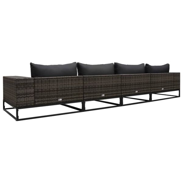 vidaXL 4d&iacute;ln&aacute; zahradn&iacute; sedac&iacute; souprava s podu&scaron;kami polyratan &scaron;ed&aacute;