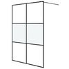 vidaXL Sprchov&aacute; z&aacute;stěna walk-in čern&aacute; 140x195 cm napůl ml&eacute;čn&eacute; ESG sklo