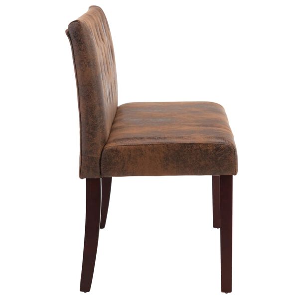 vidaXL Lavice 120 cm hnědá umělá semišová kůže