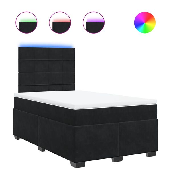 vidaXL Box spring postel s matrac&iacute; čern&aacute; 120 x 200 cm samet