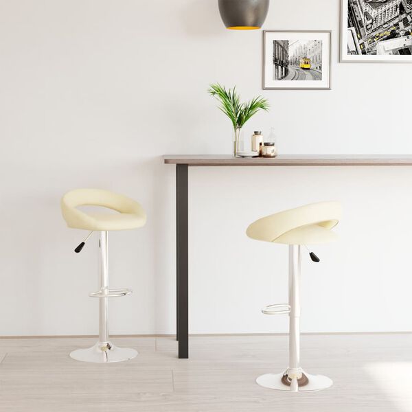 vidaXL Barov&eacute; stoličky 2 ks kr&eacute;mov&eacute; uměl&aacute; kůže