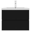 vidaXL Skř&iacute;ňka se z&aacute;pustn&yacute;m umyvadlem čern&aacute; kompozitn&iacute; dřevo