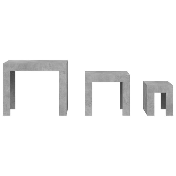 vidaXL Hnízdové konferenční stolky 3 ks betonově šedé kompozitní dřevo