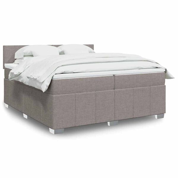 vidaXL Box spring postel s matrac&iacute; taupe 200x200 cm textil