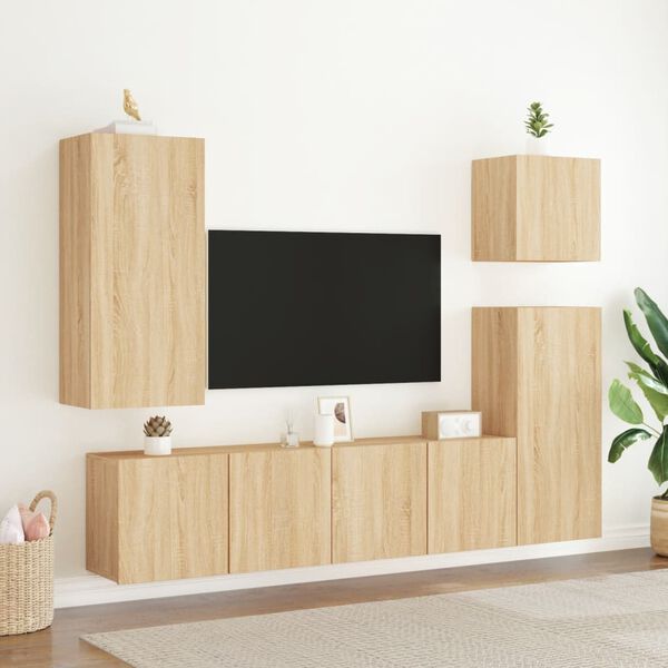 vidaXL N&aacute;stěnn&aacute; TV skř&iacute;ňka dub sonoma 40,5x30x90 cm kompozitn&iacute; dřevo