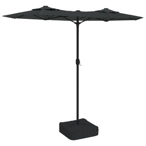 vidaXL Dvojit&yacute; zahradn&iacute; slunečn&iacute;k s LED antracitov&yacute; 316 x 145 cm