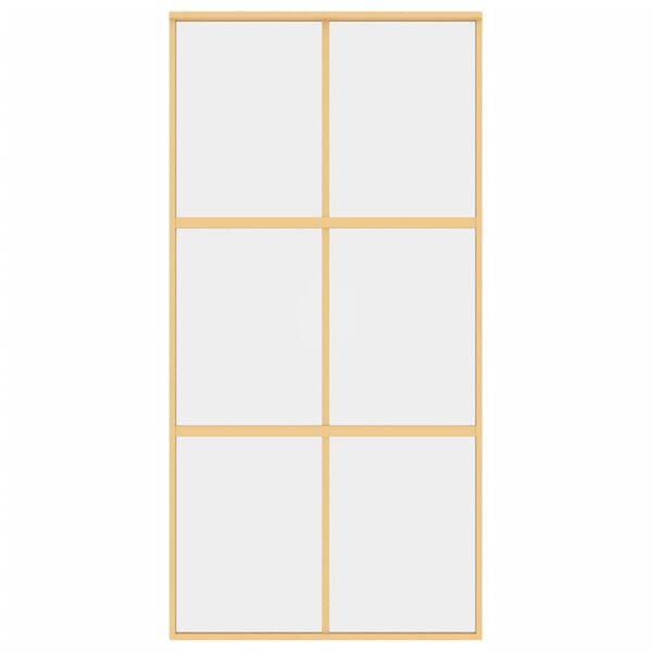 vidaXL Posuvn&eacute; dveře zlat&eacute; 102,5 x 205 cm čir&eacute; ESG sklo a hlin&iacute;k
