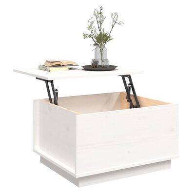 vidaXL Konferenční stolek bílý 60 x 50 x 35 cm masivní borové dřevo