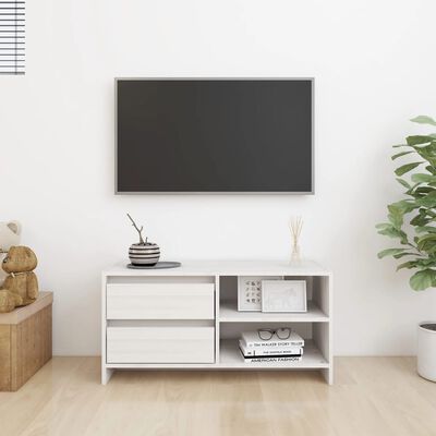 vidaXL TV stolek bílý 80 x 31 x 39 cm masivní borové dřevo