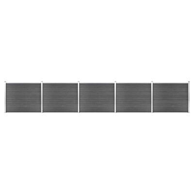 vidaXL Set plotového dílce WPC 872 x 146 cm černý